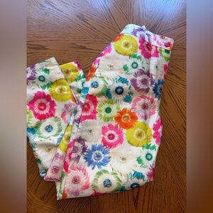 Neubyrne Floral Multicolor Feather Pants Small NWT